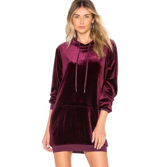 Revolve by the way. Reign Oversized Hoodie Dress in Wine NWT Size Small